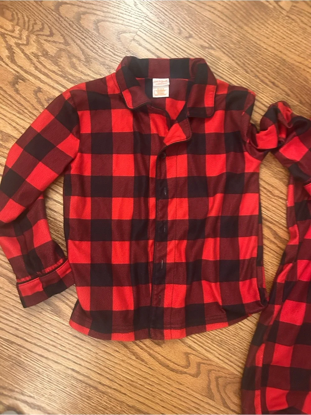 Boys Cat & Jack Red and Black Plaid Two-Piece Pajama Set